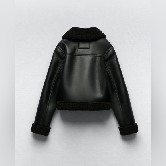 Zara fur lined leather jacket - Picture 5 of 7